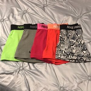 Lot of 5 Nike Pro Shorts Size Small